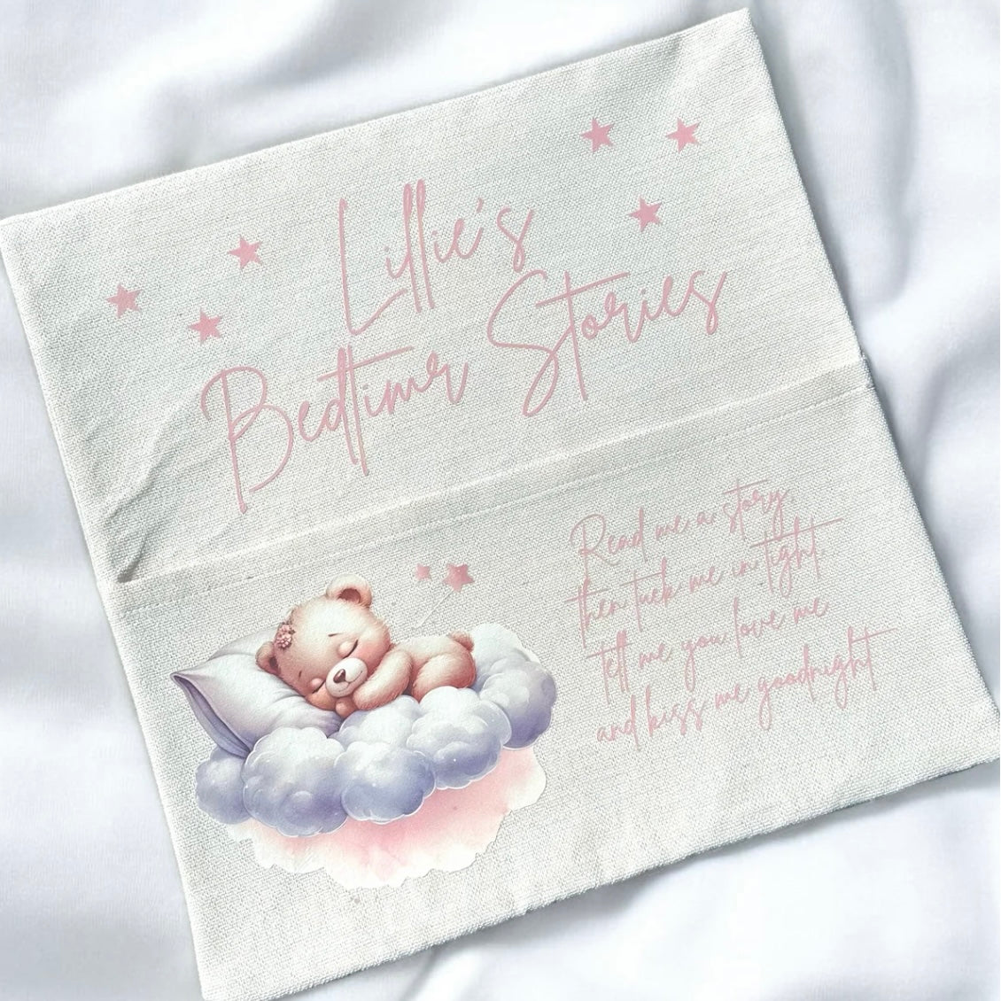 Bedtime Stories Linen Pocket Cushion