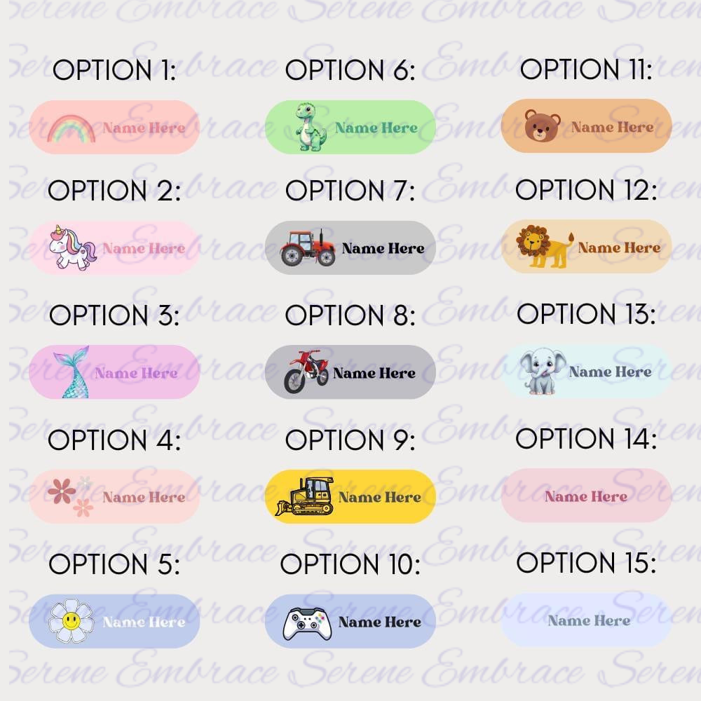 DTF Iron On Name Labels - Pack Of 33