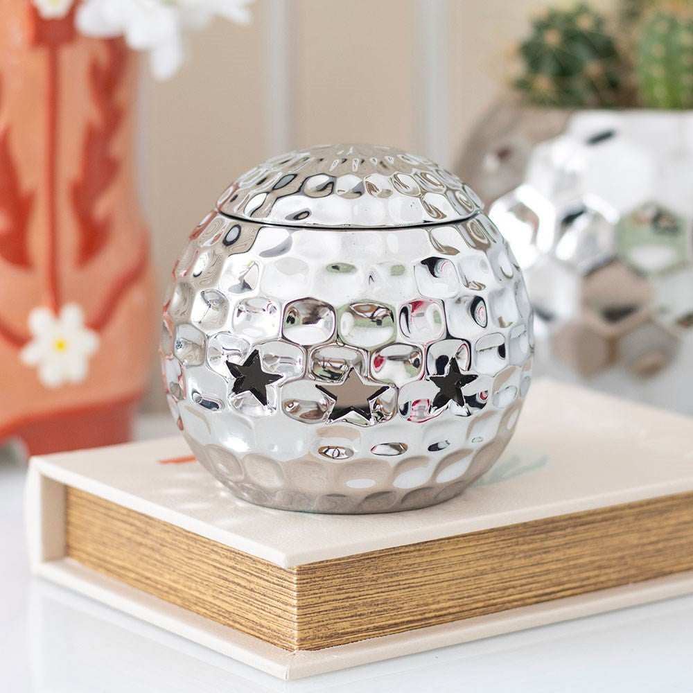 Disco Ball Oil Burner - Silver