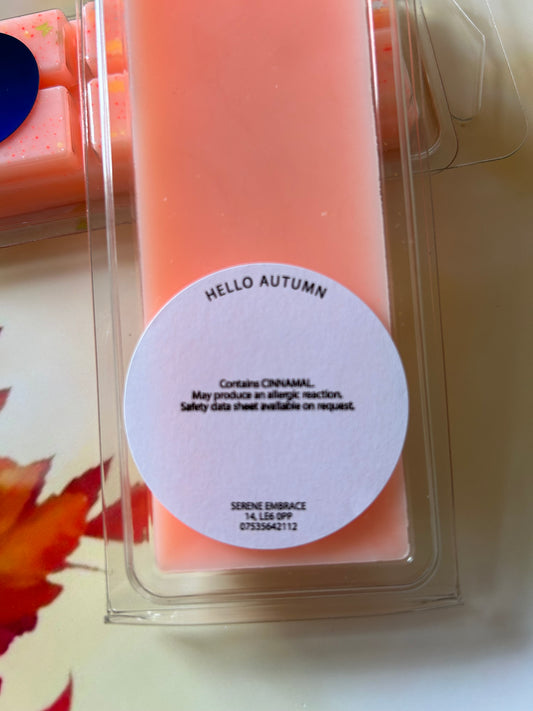 Autumn Hello Autumn Wax Melt Snap Bar