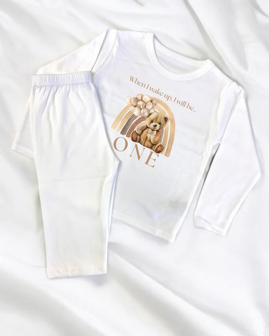 Blue & White Pyjamas - Optional Birthday Designs