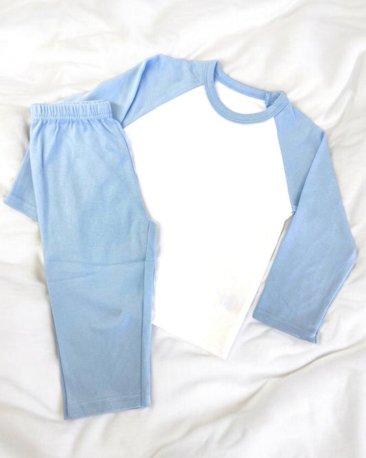 Blue & White Pyjamas - Optional Birthday Designs