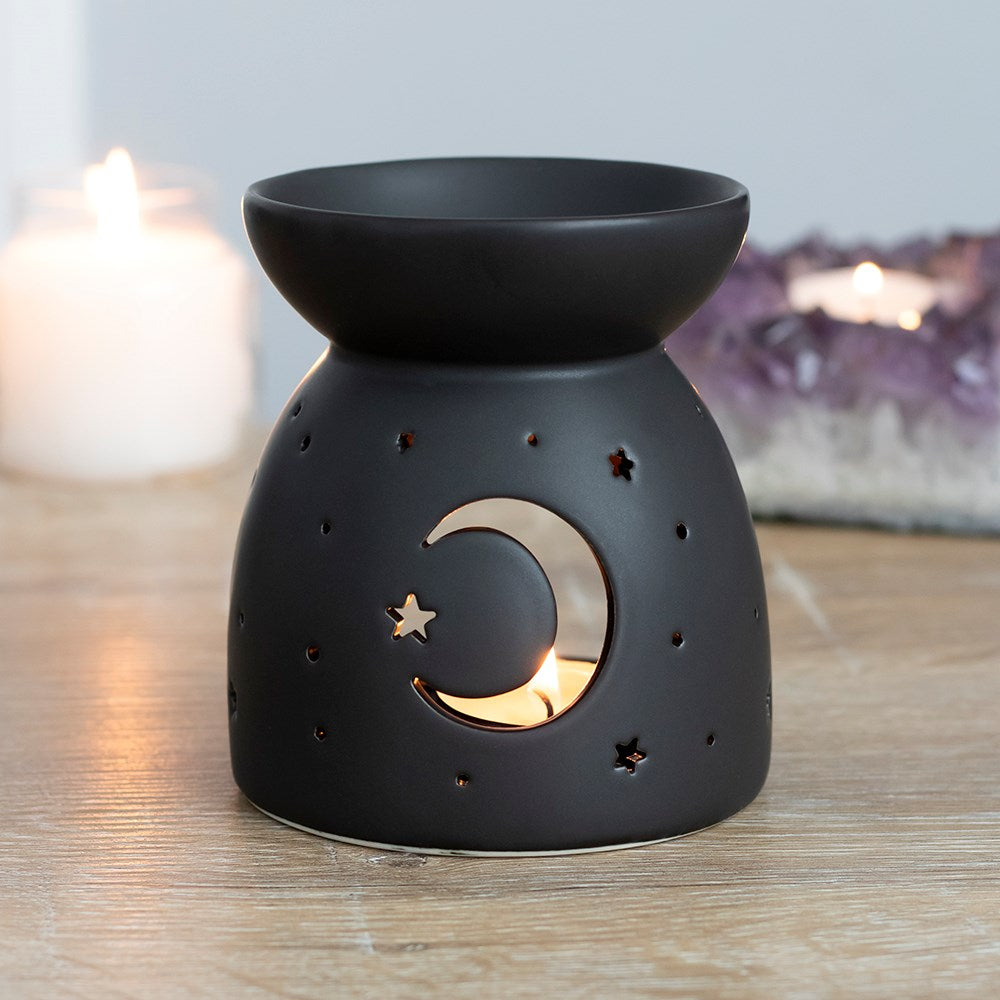 Cut Out Black Mystical Moon Wax/Oil Burner