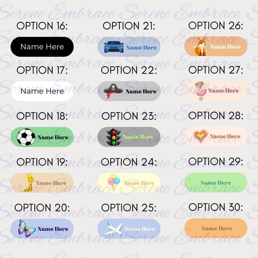 DTF Iron On Name Labels - Pack Of 33
