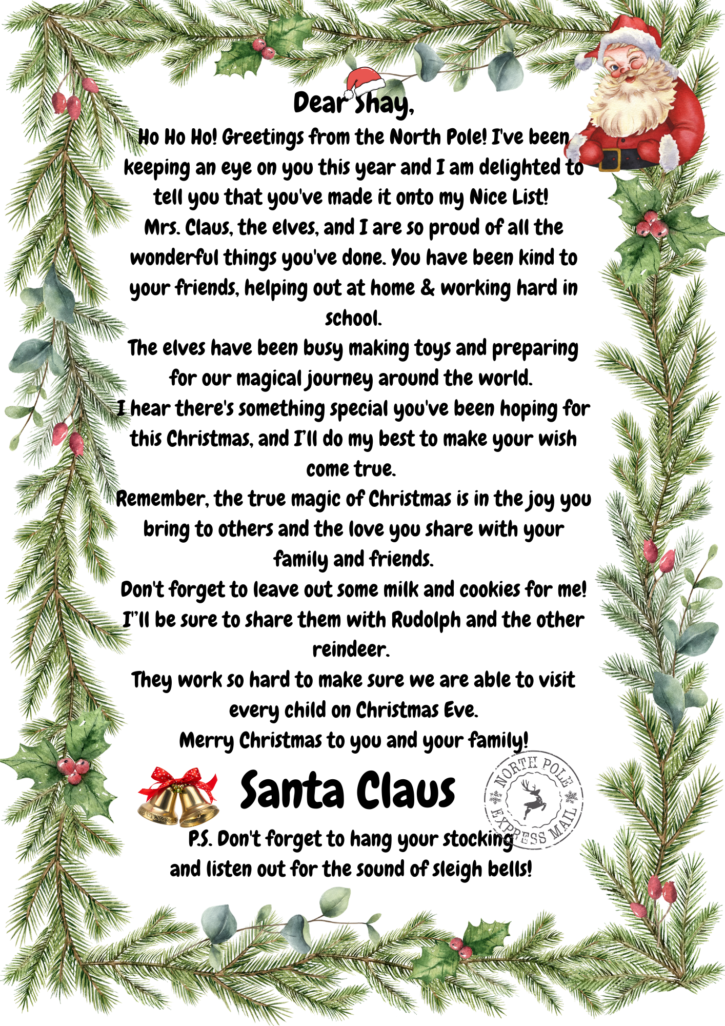 Personalised Letter from Santa Claus