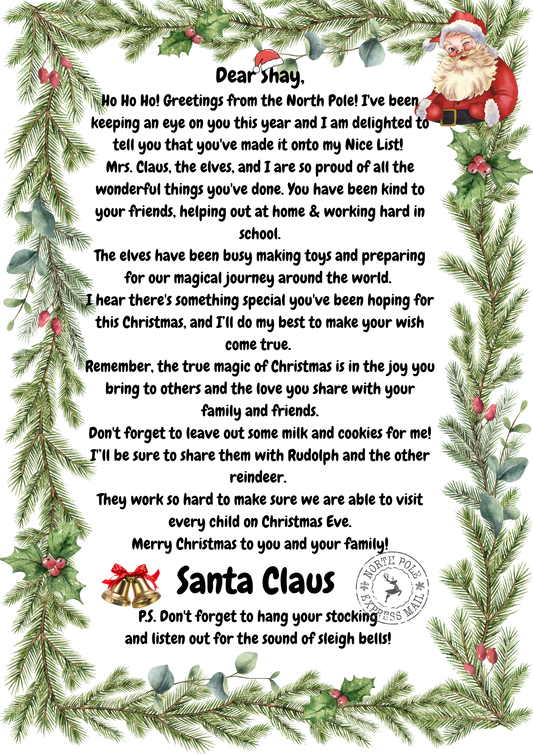 Personalised Letter from Santa Claus