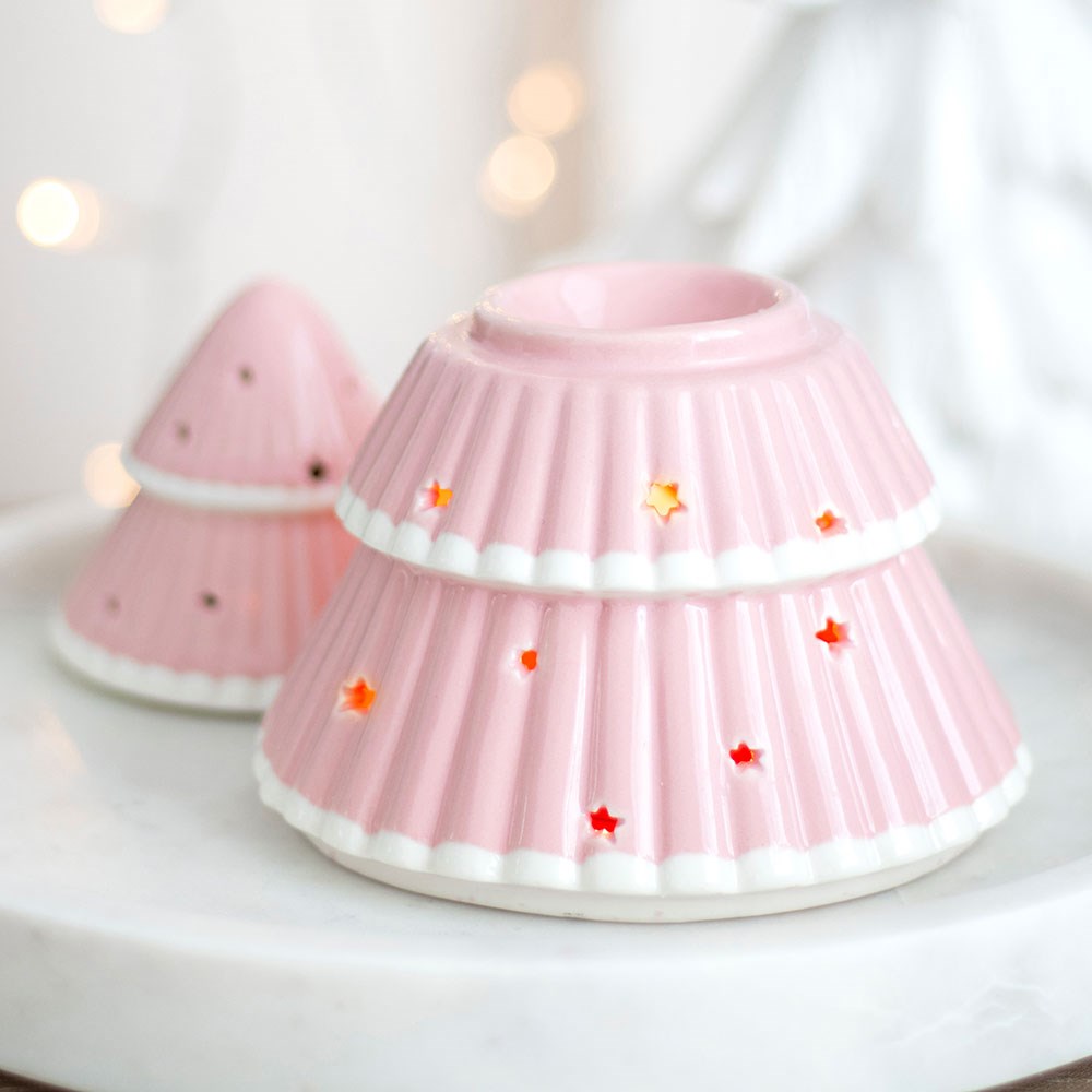 Christmas Tree Oil Burner - Pink