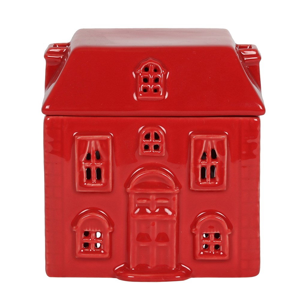 Ceramic House Oil Burner - Red