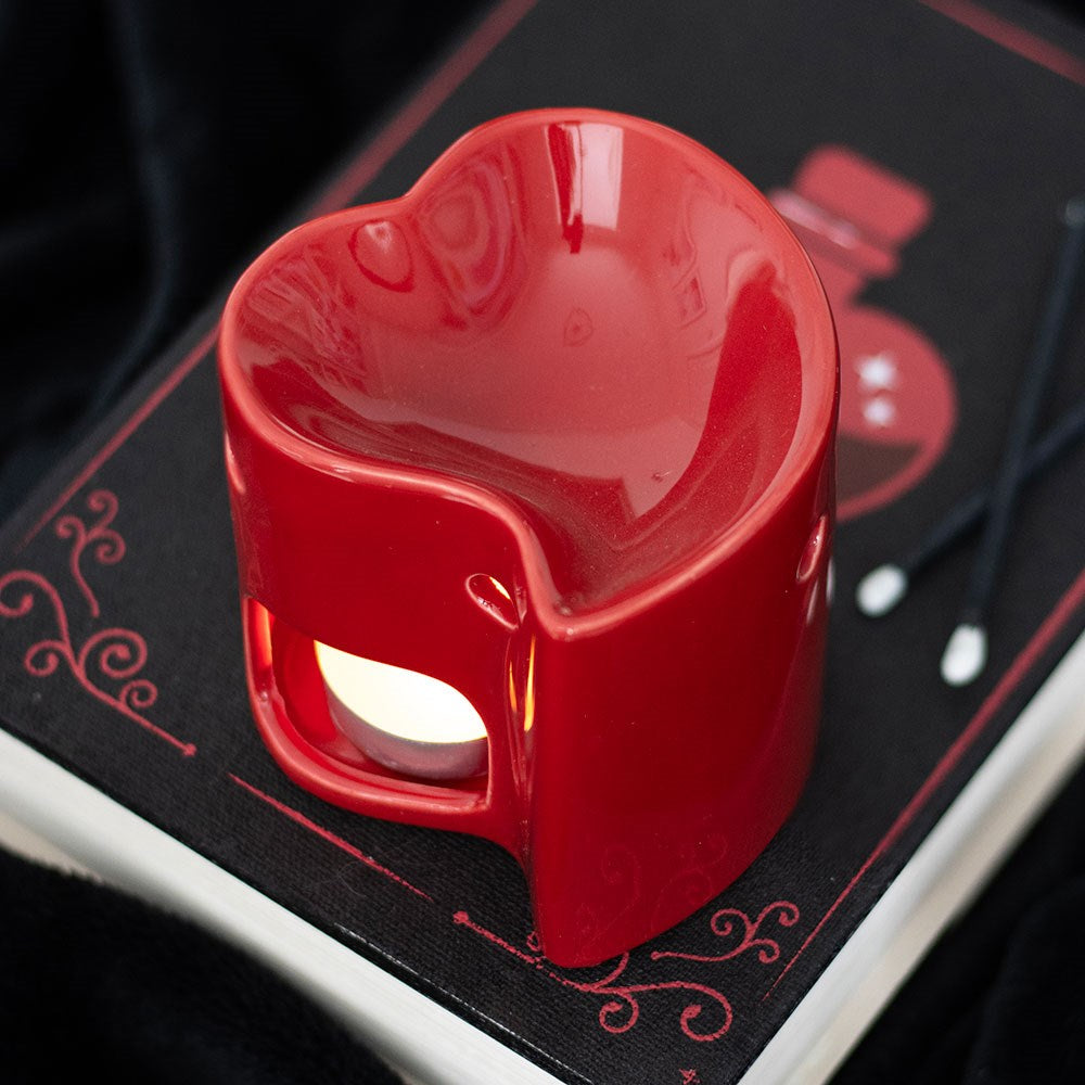 Heart Oil Burner - Red