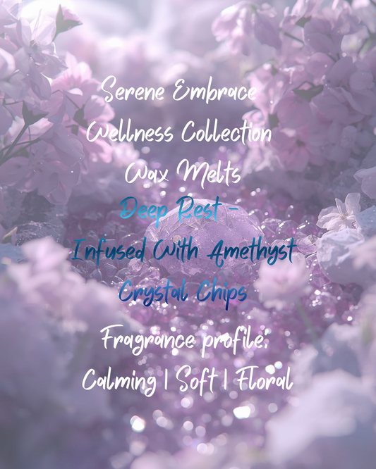 Deep Rest Scented Wax Melt Snap Bar - Infused with Amethyst Crystal Chips